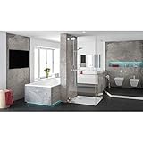 Muster 14,8 x 21,0 x 0,3 cm Fliesenlos und Fugenlos - Dekorplatte Design Beton - Wandverkleidung Rückwand Fliesenersatz Fliese Duschrückwand Alu Dusche Wandbild Wandtattoo Duschkabine Betonoptik