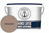 Latexfarbe MATT Mokkabraun Hanse Latex abwischbare Wandfarbe - Deckenfarbe Küchenwandfarbe Wohnraumfarbe - geruchsarme Farbe für Küche, Bad & Wohnraum Braun // Hamburger Lack-Profi (10 L)
