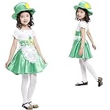 WFEI Halloween-Cosplay-Kostüm für Mädchen Halloween-Kostüm für Kinder-Leistungsbekleidung-Partykleid,Grün,L