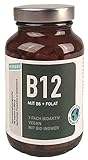 VERDURO Vitamin B12 Kapseln | 180 vegane Kapseln à 500µg B12 Komplex aus Methylcobalamin, Adenosylcobalamin & Hydroxocobalamin | mit Folat, Vitamin B6 & BIO Ingwerpulver | im umweltfreundlichen G