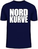 Shirtstreet24, NORDKURVE, Ultras Hamburg Schalke Fußball, Herren T-Shirt Fun Shirt Funshirt, Größe: S,dunkelb