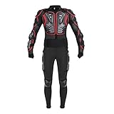 WOSAWE Motorrad Radfahren Reiten Full Body Armor Rüstung Protector Sets ATV Protektorenjacke Fahrrad Pads Guard Lange Hose (Rot Jackensets M)