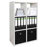 RICOO Standregal (WM079-EP) 107 x 73 x 33 cm Holzregal Eiche Hell Bücherregal Organizer Bücherschrank Raumteiler Pflanzenregal W