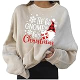 Weihnachtspullover Damen Briefdruck Im Christmas Sweatshirt Weihnachtspullover Lustiger Xmas Pullover Pulli Tops Bluse Mode Bedrucktes FrüHling Und Herbst Warm Komfortabel Freizeitob
