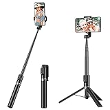 Yoozon Selfie Stick,1.2m Max.lang,3 in 1 Selfie Stick Stativ,Tragbar Selfie Stick mit Fernbedingung,Selfie Stick Tripod,als Stativ für Fast alle handys iPhone 12 11 iPhone/Samsung/Huaw