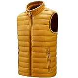 ZYUD Herren Weste Steppweste Outdoor Weste mit Stehkragen Bodywarmer Daunenweste Funktionsweste Vest Ärmellose Sportweste Kapuzenweste Wärme Freizeit Slim Fit Modellauswahl Kapuze Vest Übergangsjack