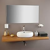 glasshop24 Badezimmer-Spiegel Wandspiegel Bad-Spiegel Silber | Spiegel ohne Rahmen, Spiegel ohne Befestigungsset | Hochglanzpolierte Kanten | BxH 70x100