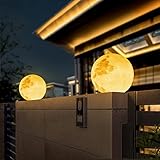 YMNLZ LED Harz Außenleuchte, Mond Design Sockelleuchte Außen Außenlampe Wasserdichte IP65, Moderne Dekoration Wegeleuchte für den Außenbereich Garten Balkon Rasen Terrasse Pfosten Zaun Villa,30