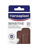 Hansaplast Sensitive Hautton Pflaster dark (20 Strips), hautfreundliche und hypoallergene Wundpflaster mit Bacteria Shield & sicherer Klebkraft,