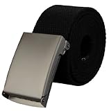 Alex Flittner Designs Hochwertiger Stoffgürtel in 4cm Breite mit Klappschnalle in schwarz | Gesamtlänge: 140cm = Bundweite 125