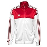 adidas Herren 3S ESS Trainingsjacke Sport Jacke Firebird Tracktop Weiß Rot o. Grün, Größe:XL2, Farbe:R