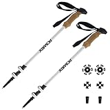 Attrac Nordic Walking Classic Wanderstöcke 69-136cm | Trekkingstöcke Aluminium Stöcke mit Anti-Shock Dämpfung I Teleskop verstellbar, super leicht & inkl. App I Wählbar mit Tragetasche (Weiß)