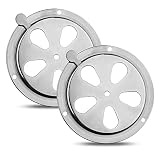 Dzmuero Edelstahl Lüftungsrosette 125mm Lüftungsgitter Rund Lüftungsblech Rund Kiemenlüfter Tellerventil für Smoker Boot Camper Haus, 2 Stück