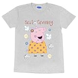 Peppa Pig Beste Granny Pig Damen-Boyfriend Fit T-Shirt Heather Grey XL | Tag der Mutter, Mamma Nan Großmutter-Geschenk-I