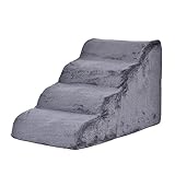 Huaxingda Haustiertreppe Treppe Haustier 4 Schichten Stufen rutschfeste Hundetreppe Hundetreppe Hundetreppe Schwammstufen für kleine Hunde und Katzen Miniaturen waschb