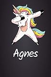 Agnes: DIN A5 (6'x9') Notizbuch mit 120 linierten Seiten - Personalisiertes Journal | Tagebuch | Poesiealbum | Notizheft mit süßem Einhorn als ... oder zum Geburtstag für Frauen und M