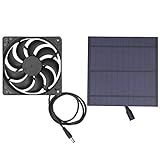 Hyuduo 5W Solarpanel Board, 6V Solarpanel mit Ventilator für Gewächshaus Pet House Kennel Kühlgebläse Größe Ca. 120x120x25