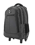 Rucksack Schulrucksack Laptop Rollen Trolley Schwarz Silber 48 cm Groß Bowatex