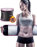 SURPOWN Waist Trainer Damen Herren, Bauchweggürtel Schwitzgürtel, Fitness Gürtel Verstellbarer, Saunagürtel Schlankheits, Sweat Taille Trimmer im Fitnessstudio Mit Telefonhalterung Rosa L