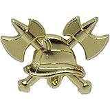 Feuerwehr-Pin Ansteck-Nadel Schmuck Accessoire | Gold Motiv gekreuzte Axt Feuerwehrhelm | Geschenk Ehrungen Beförderungen edel | Mitgebsel Advents-Kalender TIPP |