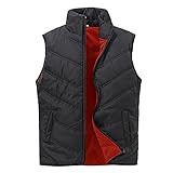 Reißverschluss Steppweste Winter Warm Ultraleicht Kurz Daunenweste Stehkragen Reißverschluss Weste Jacke Kapuze Vest Ärmellos Jacke Übergangs Daunenweste Steppweste Outdoor Bodywarmer Sportw