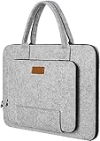 Ropch Laptoptasche 15,6 Zoll, Filz Laptophülle Sleeve Notebooktasche Schutzhülle Schutztasche für Acer / Asus / Dell / HP / Lenovo - Grau und Schw