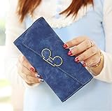 YasLa Roele Brieftasche Frau Scrub Langen Abschnitt Mickey Kopf magnetische Schnalle geneigten Cover dreifach gefalzt einzigartige Kreditkarteninhaber Geldbeutel (19,1 * 9,5 * 2,3 cm)