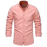 QWERD Herrenhemden Oxford Herren Hemd Slim-Fit Langarm-Hemden Männer Freizeit-Hemd Business Herren Long Sleeve Oxford Shirt Freizeithemd Baumwolle Einfarbig Für Anzug, Business, Hochzeit, F