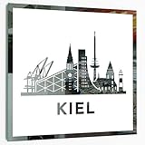 Dein Stadtspiegel: Gravurspiegel mit Stadtsilhouette, bis zu 55x55cm, Spiegel mit Stadtnamen, Skyline als Spiegel Andenken von DeinDetail (55 x 55 cm, Kiel)