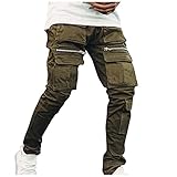 Mit Reißverschluss Tasche Trendy Cargohose Herren Schwarz Grau Armygrün Lang Cargo Hose Baumwolle Outdoor Hose College Junge Unifarben Hose Freizeithose Streetwear Mode Arbeitshose Tactical H