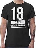 Geburtstagsgeschenk Geburtstag - 18 Geburtstag Jungs 2003 - Vintage Motiv - L - Schwarz - t Shirt zum 18 Geburtstag männer - L190 - Tshirt Herren und Männer T-S