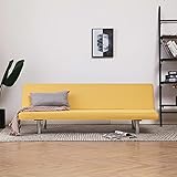 Nicoone Schlafsofa 3-Sitzer klappbar Verstellbar Winkel Stoffsofa Chaiselongue Polyester Bettsofa mit Schlaffunktion Gelb