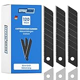 EFFEKTWERK 120 Cuttermesser Klingen - 18mm Abbrechklingen aus Carbonstahl - Ersatzklingen für Cuttermesser - Teppichmesser Klingen - gehärtet & extrem Scharf - Ersatzklingen Cuttermesser - Schw