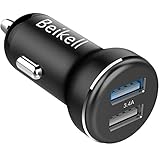 Beikell Zigarettenanzünder USB Ladegerät, 2-Port Metall Mini KFZ Ladegerät Schnellladung USB Auto Ladegerät mit Smart Device-Adaptive Ladetechnologie für Galaxy, Huaw