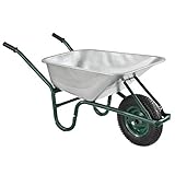 Juskys Schubkarre Garden | 100 Liter Volumen | 210 kg | Luftreifen mit Metall Felge | Wanne verzinkt | Garten Karre Schiebkarre Transportk