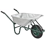 Juskys Schubkarre Garden | 100 Liter Volumen | 210 kg | Luftreifen mit Metall Felge | Wanne verzinkt | Garten Karre Schiebkarre Transportk