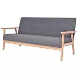 vidaXL Sofa 3-Sitzer Dreisitzer Polstersofa Loungesofa Couch Sessel Stoffsofa Sitzmöbel Polstermöbel Designsofa Wohnzimmer Stoff Dunkelg