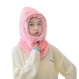 tianlanshuilv Winterreitmütze, Winddichte Warme Mütze mit abnehmbarem Gesichtsschutz Radmützen Mütze,Winddichte Kältemütze für Unisex