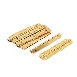 X-DREE 66mm x 15mm rechteckige form falttür lager scharnier gold ton 10 stücke(66mmx15mm Forma Rectangular Rodamiento de la puerta plegable Bisagra But Tono dorado 10p