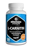 L-Carnitin hochdosiert & vegan, 680 mg reines L-Carnitin Tartrat pro Tag, 120 Kapseln für 2 Monate, Natürliches Supplement ohne Zusatzstoffe, Made in Germany