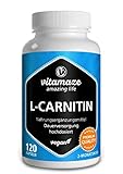 L-Carnitin hochdosiert & vegan, 680 mg reines L-Carnitin Tartrat pro Tag, 120 Kapseln für 2 Monate, Natürliches Supplement ohne Zusatzstoffe, Made in Germany