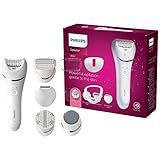 Philips Epilator Series 8000 BRE740/10 - Epilierer für Frauen, leistungsstarke und sanfte Epilation für bis zu 4 Wochen glatte Haut, inkl. 8 Aufsätze, kabellos mit Nass- und Trockenfunk