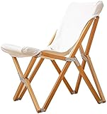 ZLSP Klappstühle im Freien Freizeit Schmetterling Lounge Chair Massivholz-Folding Camping Stuhl Beweglicher Strandstuhl Gemütlich Campingstühle (Color : 68cm, Size : White)