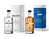 Vorteilspaket - 040 Gin & 040 Rum inkl. Geschenkverpackungen - Produkte des HSV - fruchtiger 040 Gin & 15 jähriger karibischer 040 Rum (2 x 0,5l)
