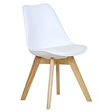 WOLTU BH29ws-1 1 x Esszimmerstuhl 1 Stück Esszimmerstuhl Design Stuhl Küchenstuhl Holz Weiß