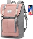 Rucksack Damen Rucksack Frauen,Rucksack Laptop Damen mit 17' Laptopfach,Schulrucksack Mädchen Teenager,Schulranzen Schultasche für Universität Schüler,Lässiger Daypack Tagesrucksack mit USB