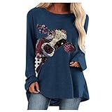 Lialbert Tunika Damen Sommer Kurzarm/Langarm Longshirt Pusteblume Bedruckte Blumen Tshirts Bluse 2020 Oversized Lose Oberteil Sw