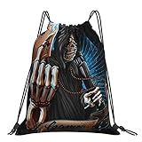 Turnbeutel Sporttasche Sensenmann Sanduhr Ace Poker Spiel über Kordelzug Rucksack Sporttaschen Strandtasche Strandtasche für Yoga Gym Schwimmen Reise S