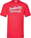 Shirtinstyle T-Shirt Karneval Verkleidet als Kapitän Die Beste Verkleidung Farbe rot, Größe XXL