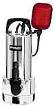 Einhell 4170778 Schmutzwasserpumpe GC-DP 9035 N (900 W, Edelstahl-Pumpe, max. Fördermenge 18 l/Std., max. Fremdkörpergröße 35mm, stufenlos höhenverstellbarer Schwimmerschalter)